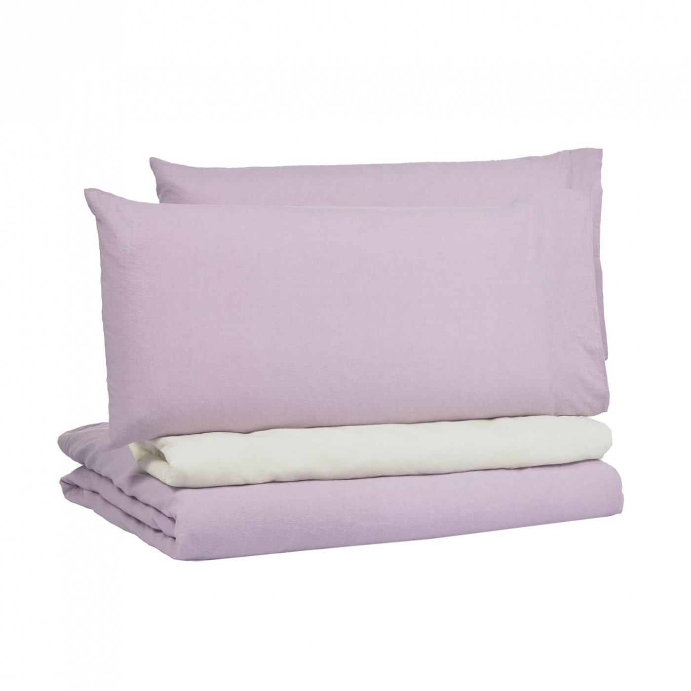 108851 Dileta duvet cover, sheet & pillowcase set in lilac GOTS-certified cotton 145 x 190 cm La Forma  - Вид №2