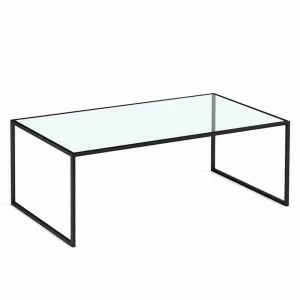Журнальный столик стеклянный с черными ножками 100 см London lite black INTELLIGENT DESIGN  260883 Прозрачный;черный