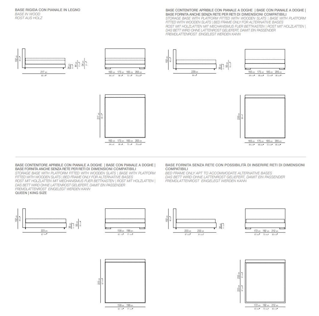 Съемная двуспальная кровать из ткани Flexform ARCH-00024201 - Вид №2
