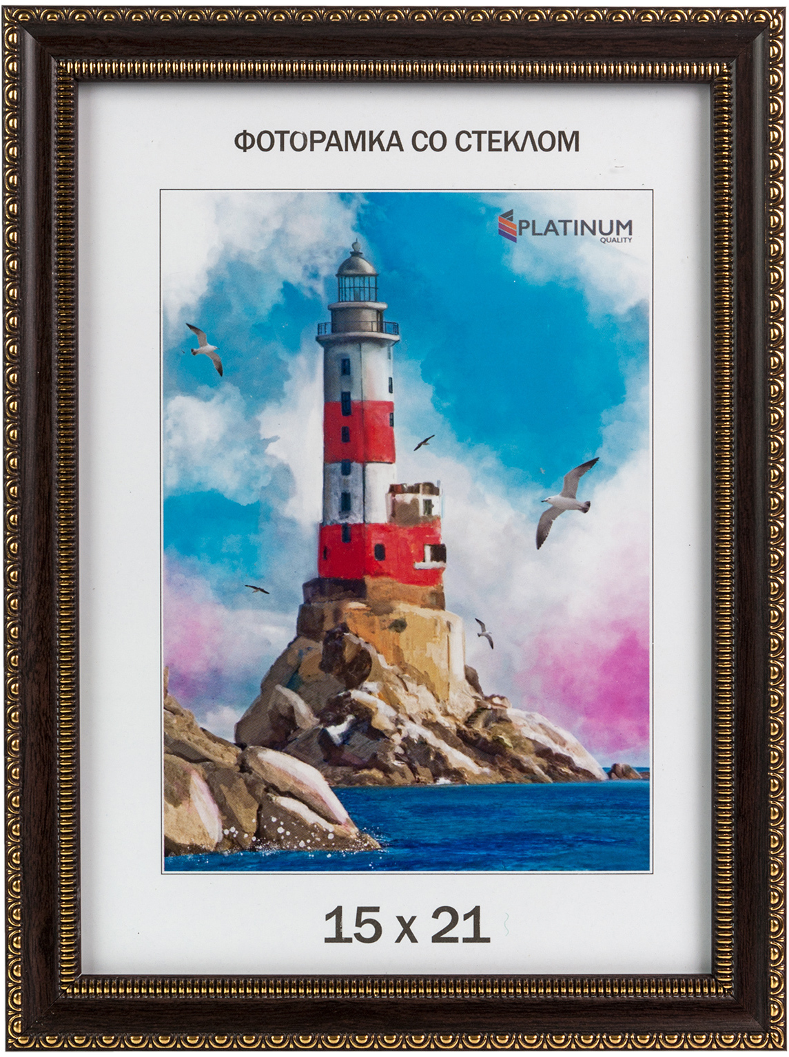 91090750 Рамка KR1521N_wenge, 15x21 см, пластик Кружева STLM-0478935 PLATINUM