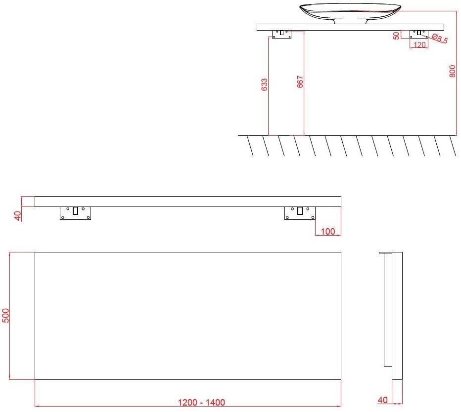 Goman Столешница для умывальника из мдф и меламина Prime Pr-l140 - Вид №2