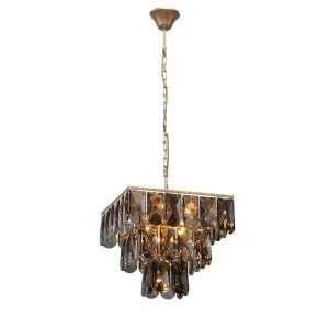 Подвесная люстра Vitaluce V5273-8/8+1 VITALUCE ДИЗАЙНЕРСКИЕ 328115 Золото;прозрачный;коричневый