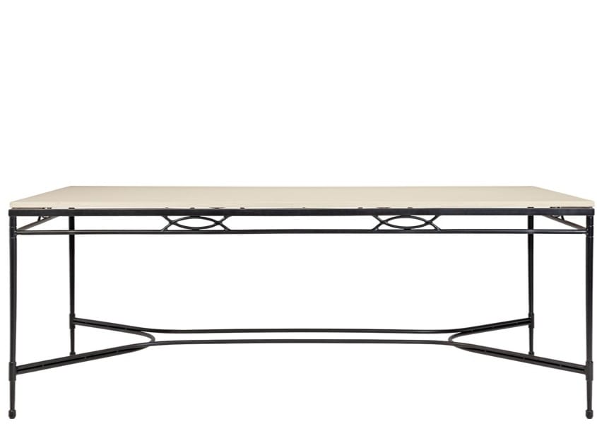 Прямоугольный обеденный стол из смолы и нержавеющей стали JANUS et Cie ARCH-00082207 - Вид №1