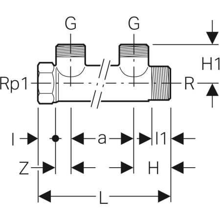 GEBERIT 613.423.00.1 Коллектор Geberit с резьбовыми патрубками  - Вид №2