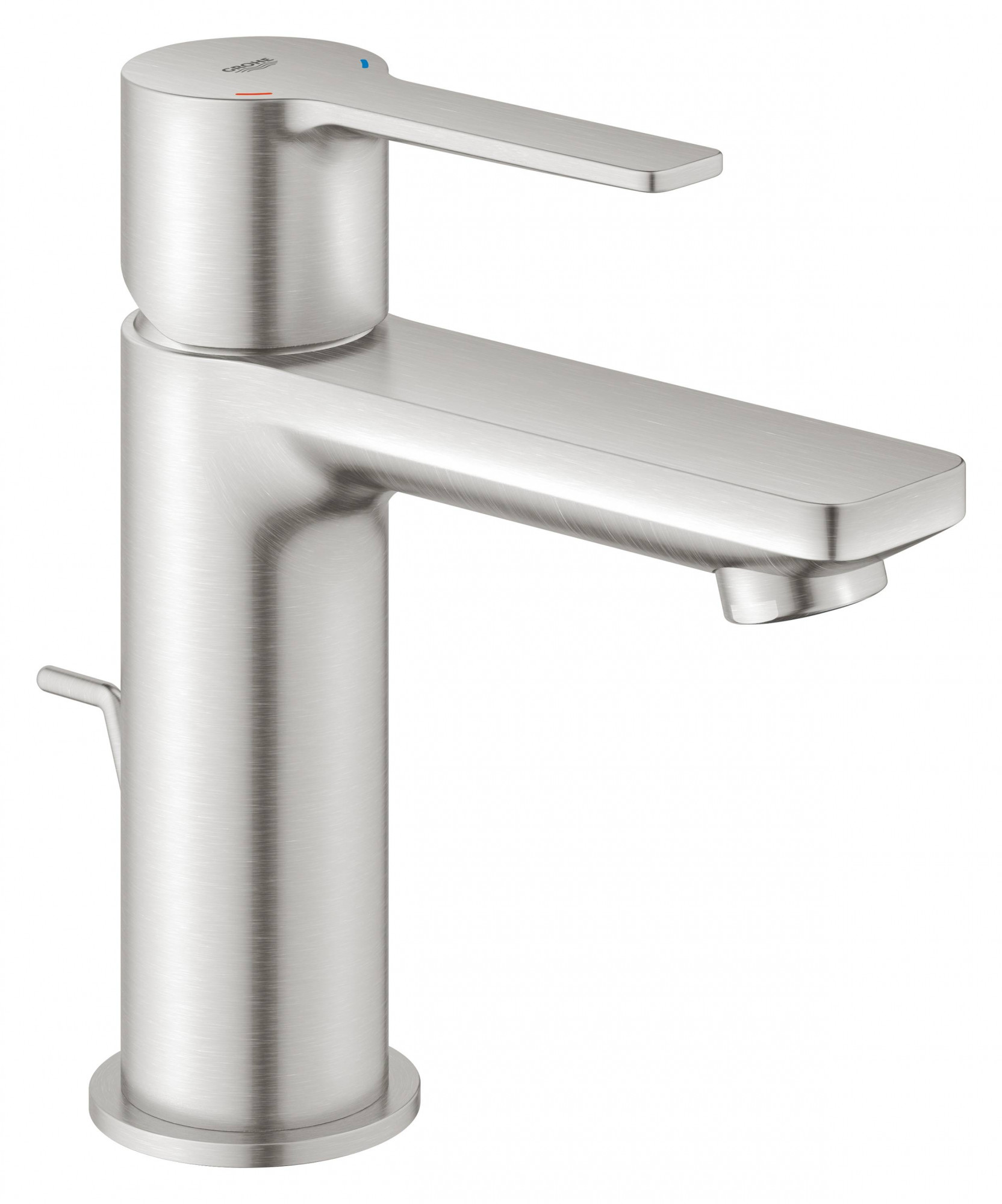 Смеситель для раковины GROHE Lineare New с донным клапаном, суперсталь (32109DC1)