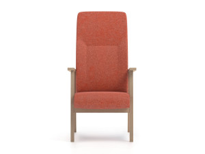 Тканевое кресло с подлокотниками с высокой спинкой