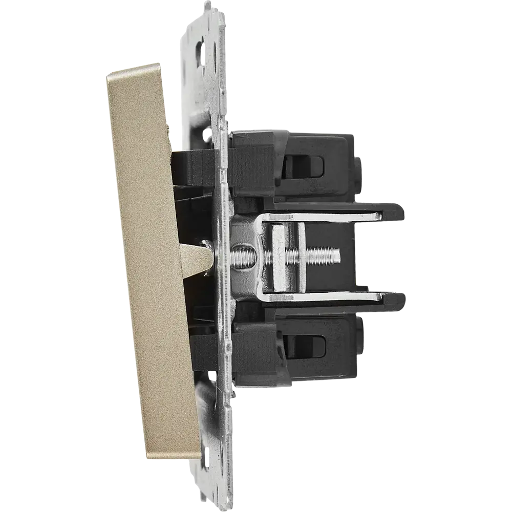 Выключатель встраиваемый IEK Brite 1 клавиша с индикатором цвет шампань STLM-2123616 - Вид №2