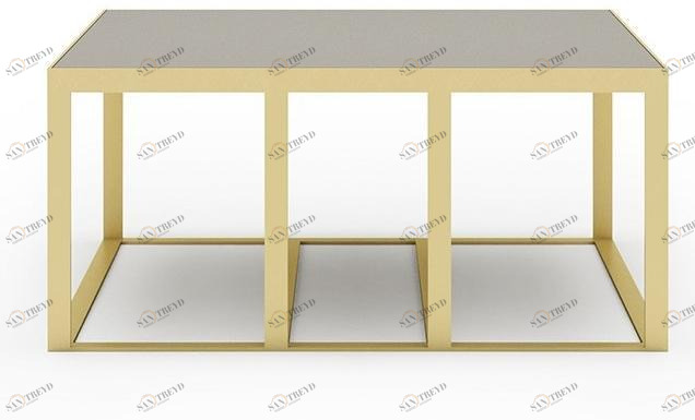 Paolo Castelli Квадратный журнальный столик из сатинированного стекла и металла sun-id-1368820