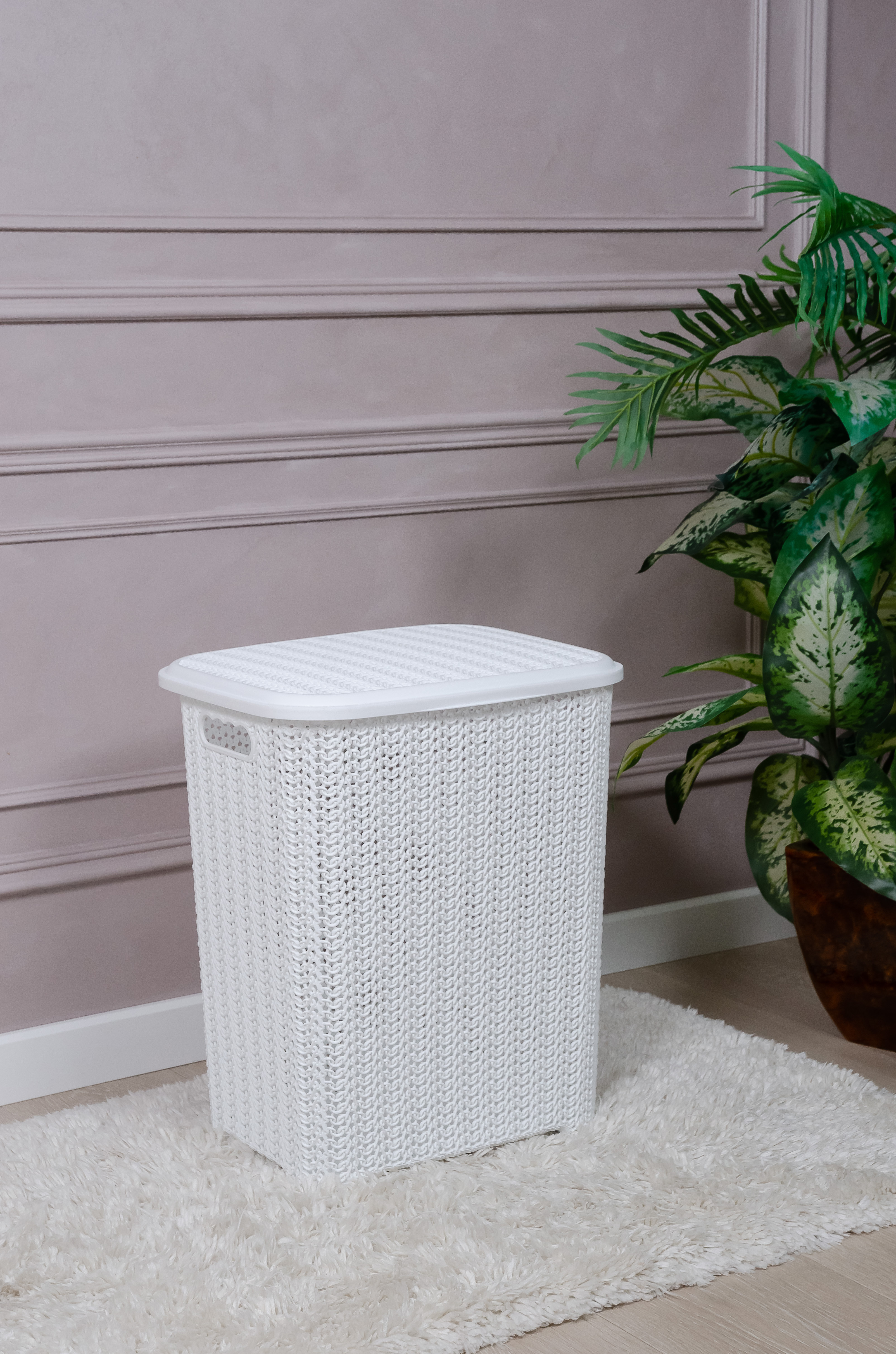 86710696 Корзина для белья цвет белый Вязь STLM-0070891 ВИОЛЕТ  - Вид №2