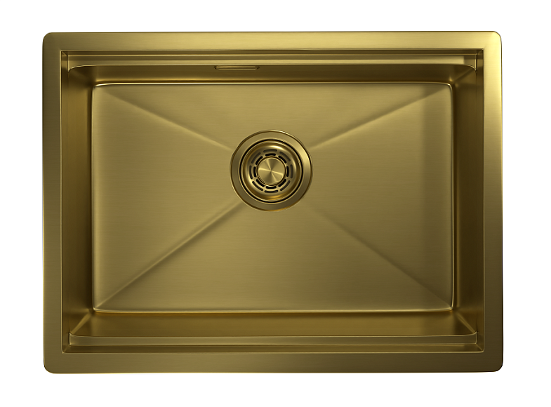 KS-6045U, ЗОЛОТО САТИН, стальная кухонная мойка KITCHEN SPACE GRANULA 6045U-ST349 - Вид №2