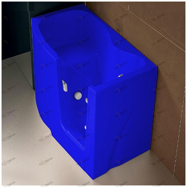 Ванна GRUPPO TREESSE GEN-Y V3411-SX-SI угловая сидячая с дверью левосторонняя синяя VTLV3411SXSI