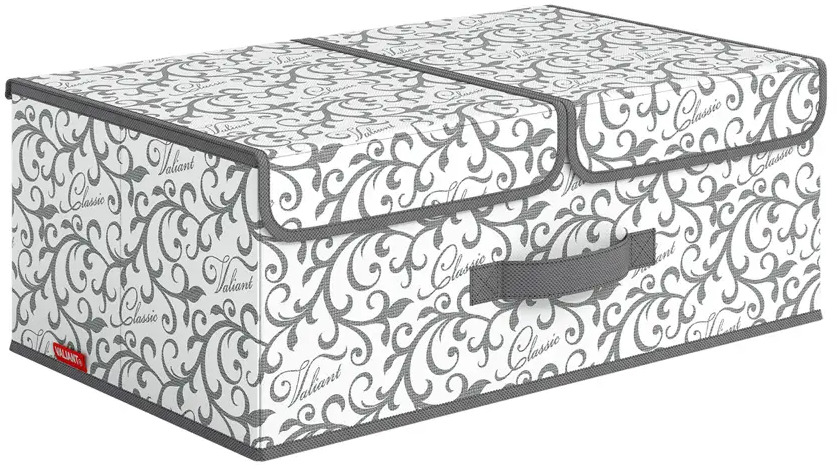 90792289 Коробка Valiant Classic Grey 30x20x50 см 30 л нетканый материал цвет белый/серый STLM-0384117