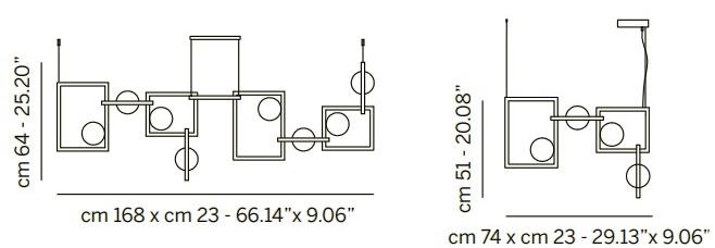 Euroluce Lampadari Подвесной светильник из металла и пирекса Rhythm sun-id-1468251 - Вид №3