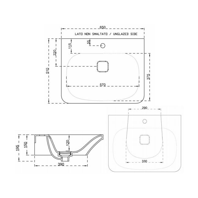 18829 Подвесная раковина настенная овальная Ceramica Hidra FLAT белая - Вид №4