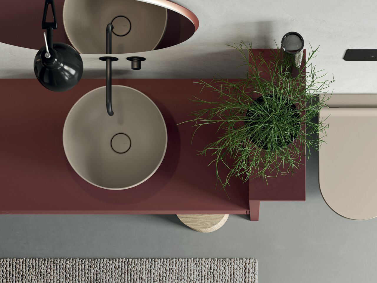 Керамическая столешница круглый умывальник Rexa CREADLE ROTONDO ARCH-00073616 - Вид №2