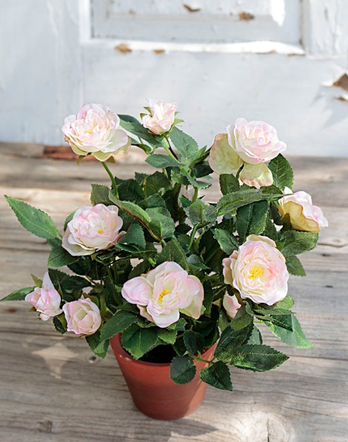 2146 500 a2 Шелковые розы кустовые, горшечные, 23 см, светло-розовые H-andreas  - Вид №2