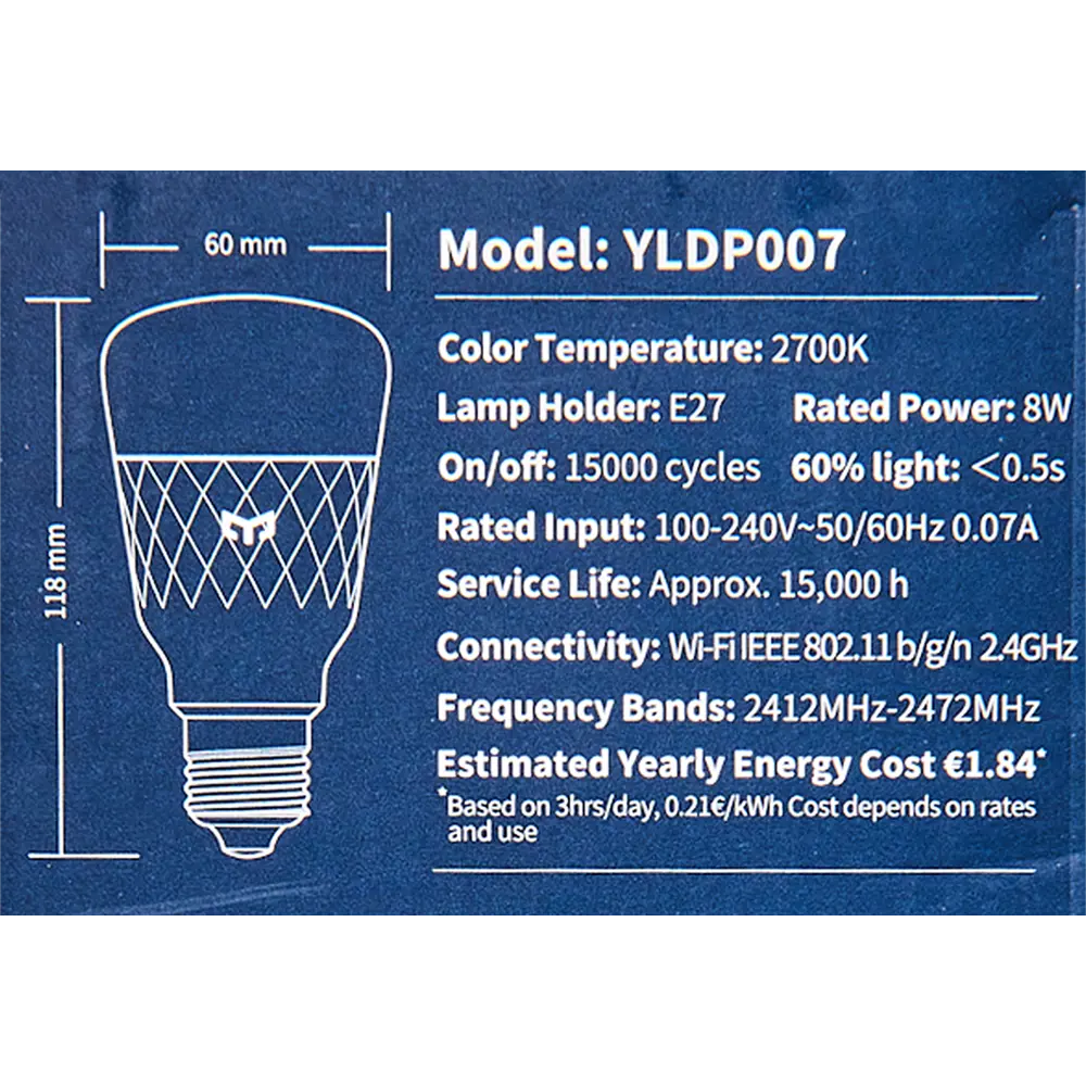 Лампа умная светодиодная Yeelight E27 200-240 В 10 Вт груша матовая 800 лм теплый белый свет для диммера 89193416 STLM-2163709  - Вид №6