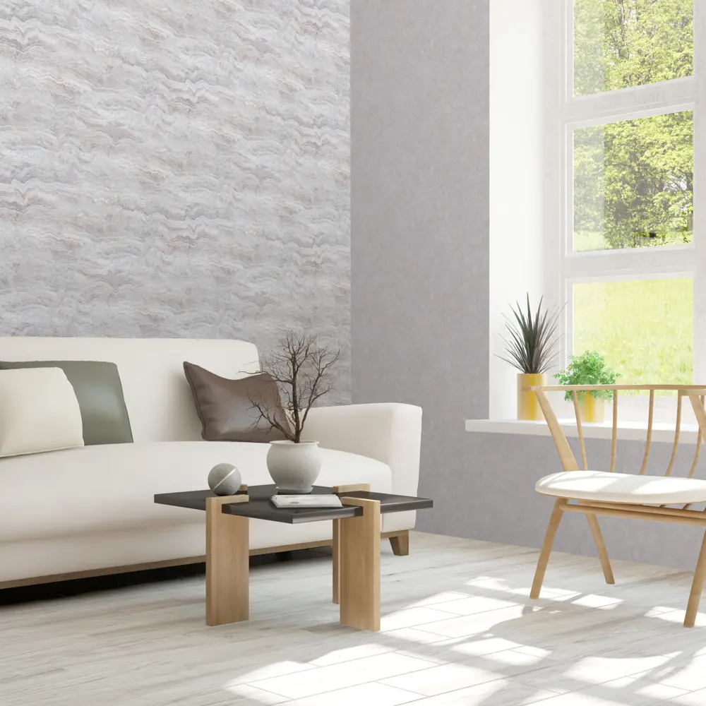 Обои флизелиновые Victoria Stenova Travertino серые 1.06 м 989407 86759610 STLM-2005394 - Вид №3