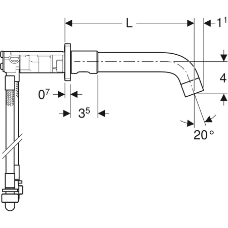 116.460.21.1 Смеситель для раковины Geberit ONE круглого исполнения, настенный монтаж, смеситель двухручковый, для монтажного элемента Geberit ONE Geberit  - Вид №3