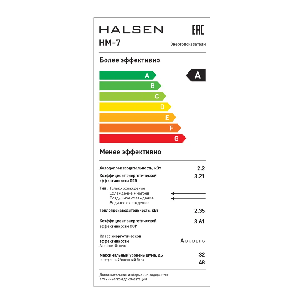 Сплит-система Halsen HM-7 7K BTU охлаждение/обогрев 83570195 STLM-2185733  - Вид №3