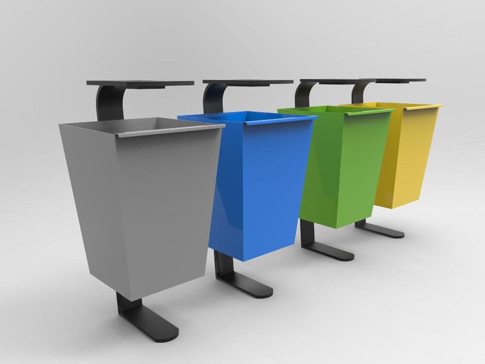 Держатель для мусора из листового металла с пепельницей для наружного использования CITYSì LED ARCH-00099187 - Вид №2