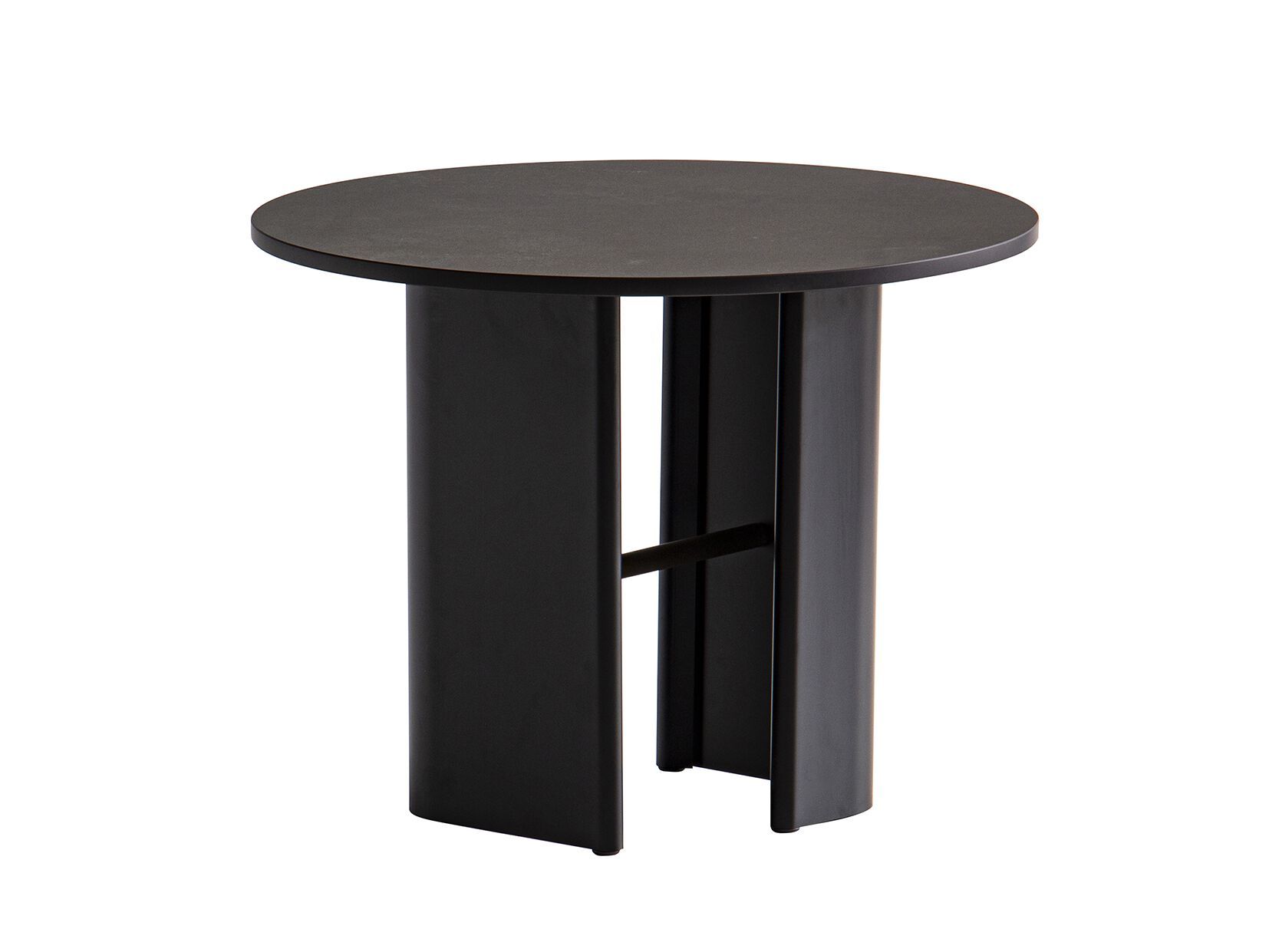 Круглый стальной садовый журнальный столик с керамической столешницей Potocco Double L ARCH-00068379