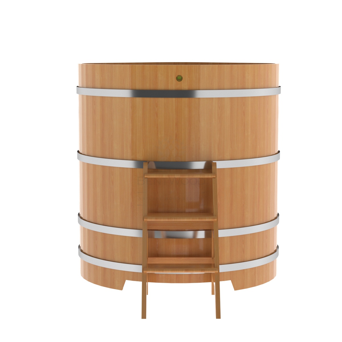 1236 Купель угловая из лиственницы 1,19х1,19х1,4 натуральная премиум Alyarus  - Вид №3