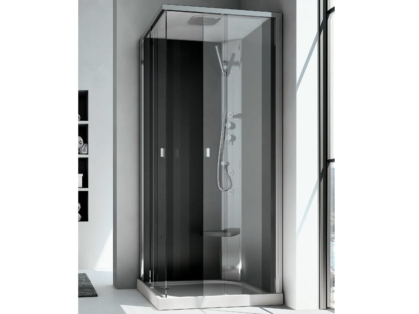Многофункциональная угловая душевая кабина с гидромассажем Gruppo Geromin Sound ARCH-00065177