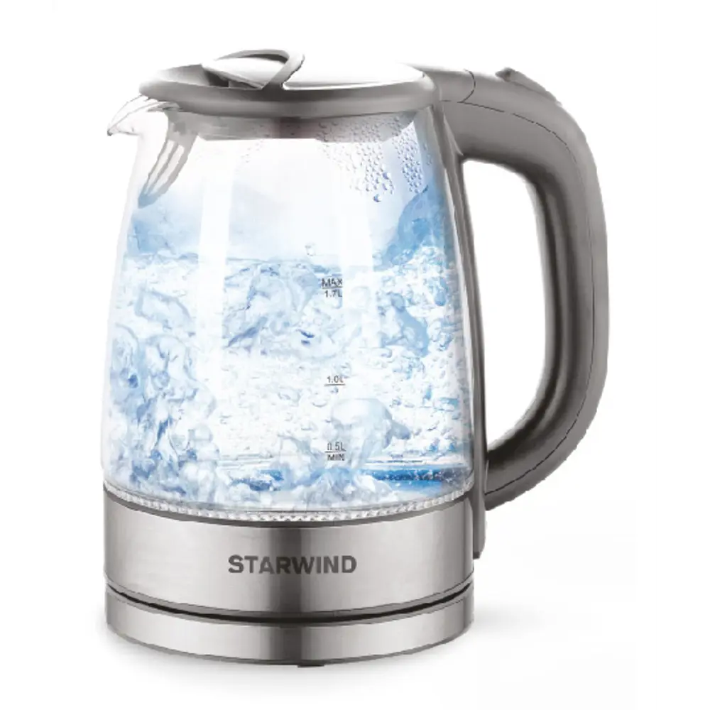 Электрический чайник Starwind SKG3025 1.7 л стекло цвет серый 89354380 STLM-2084186 Santreyd  - Вид №1