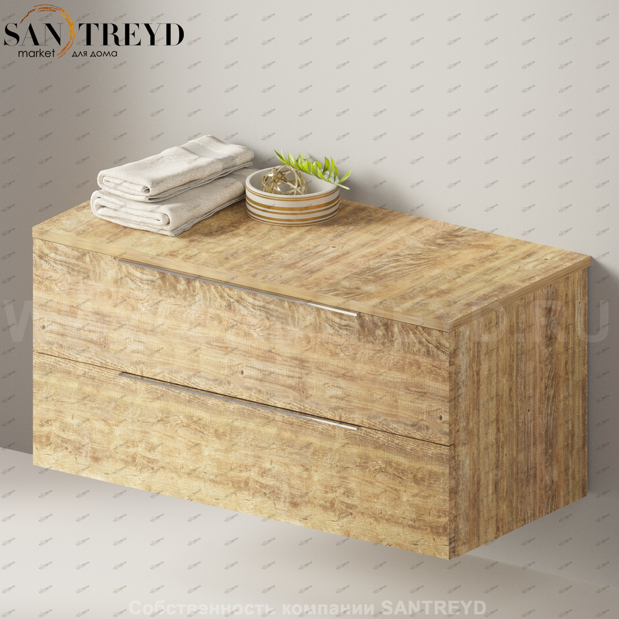 Flaminia BOX Настенная тумба 105 см с 2-мя ящиками BX437.WW Ceramica Flaminia BX437WW