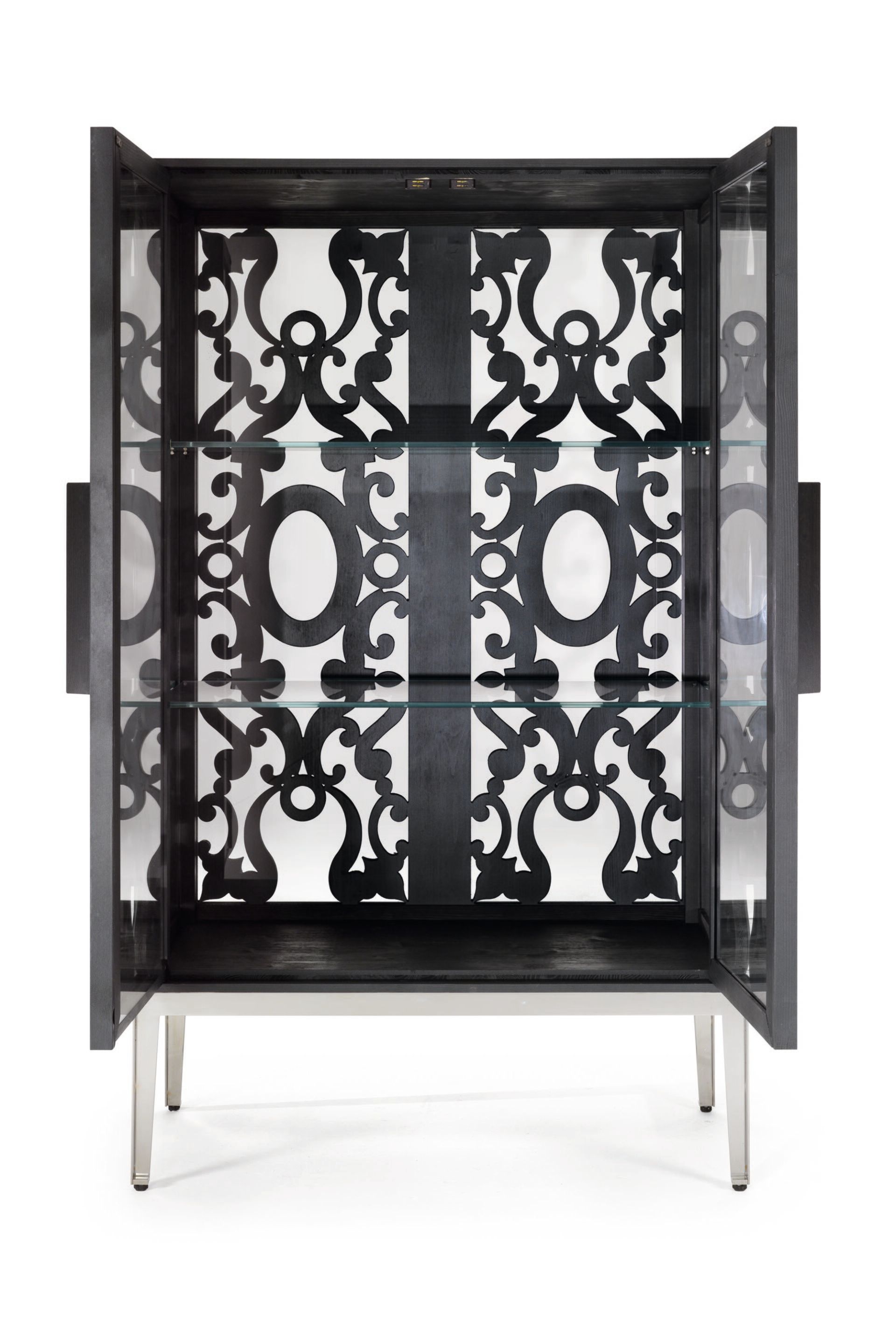 Деревянный и стеклянный шкаф с распашными дверцами ARTE VENEZIANA IBISCO ARCH-00134513 - Вид №2
