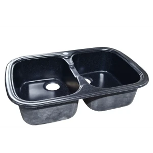 91898174 Мойка для кухни врезная Granicom G-004 49.5x78 см глубина чаши 20 см искусственный камень цвет антрацит STLM-1351575