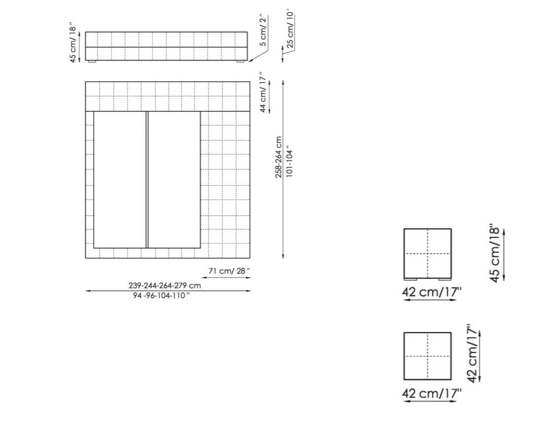 Съемная двуспальная кровать из ткани BONALDO Squaring ARCH-00035291 - Вид №14