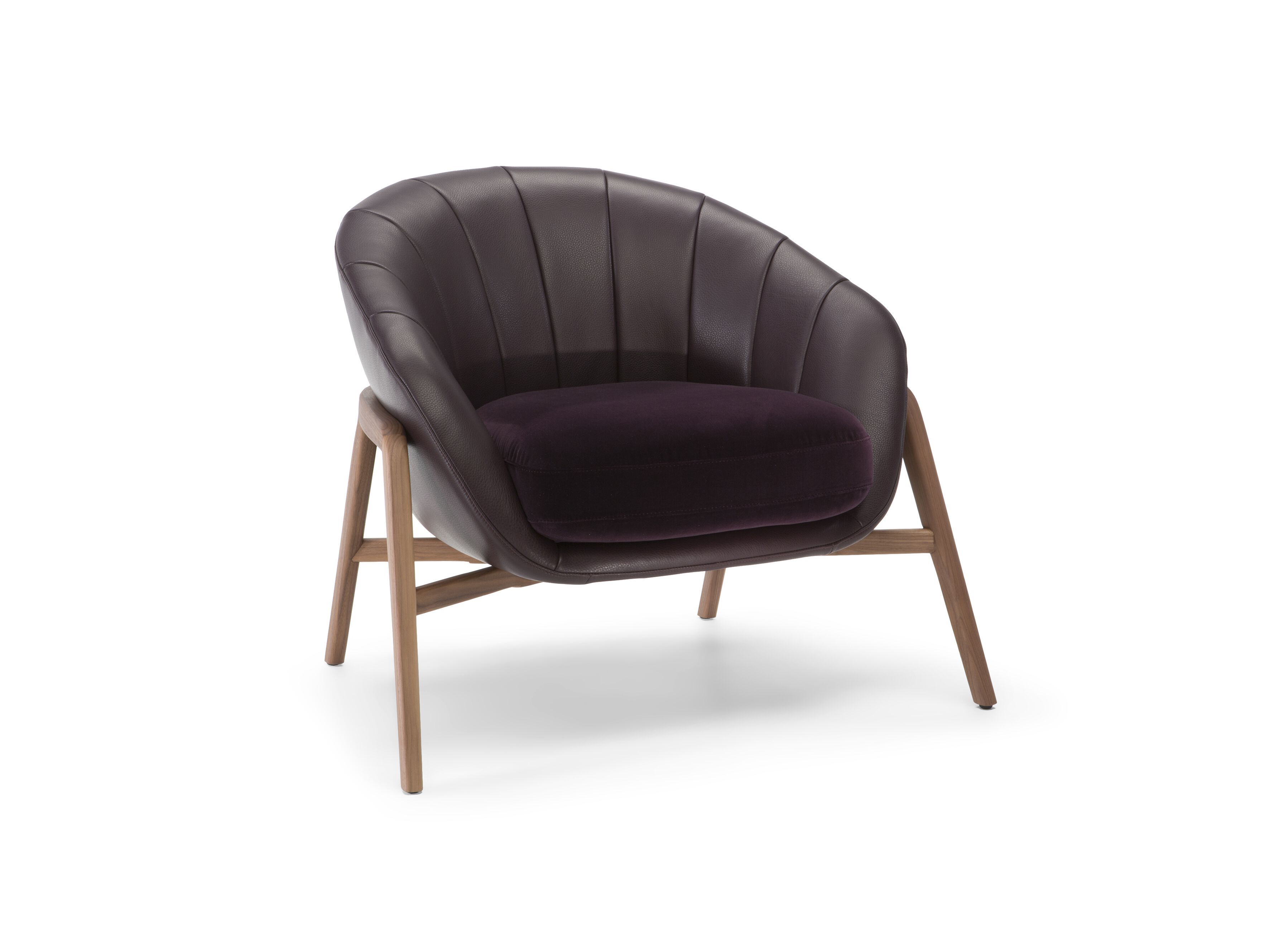 Кресло из ткани и кожи Natuzzi Italia CASSIA ARCH-00002600 - Вид №1