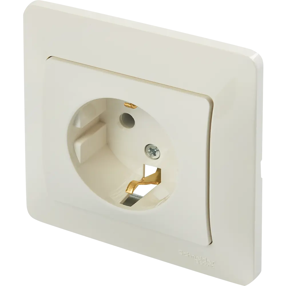 Schneider Electric Glossa - встраиваемая розетка с заземлением молочного цвета 86710178 STLM-0070795 - Вид №1