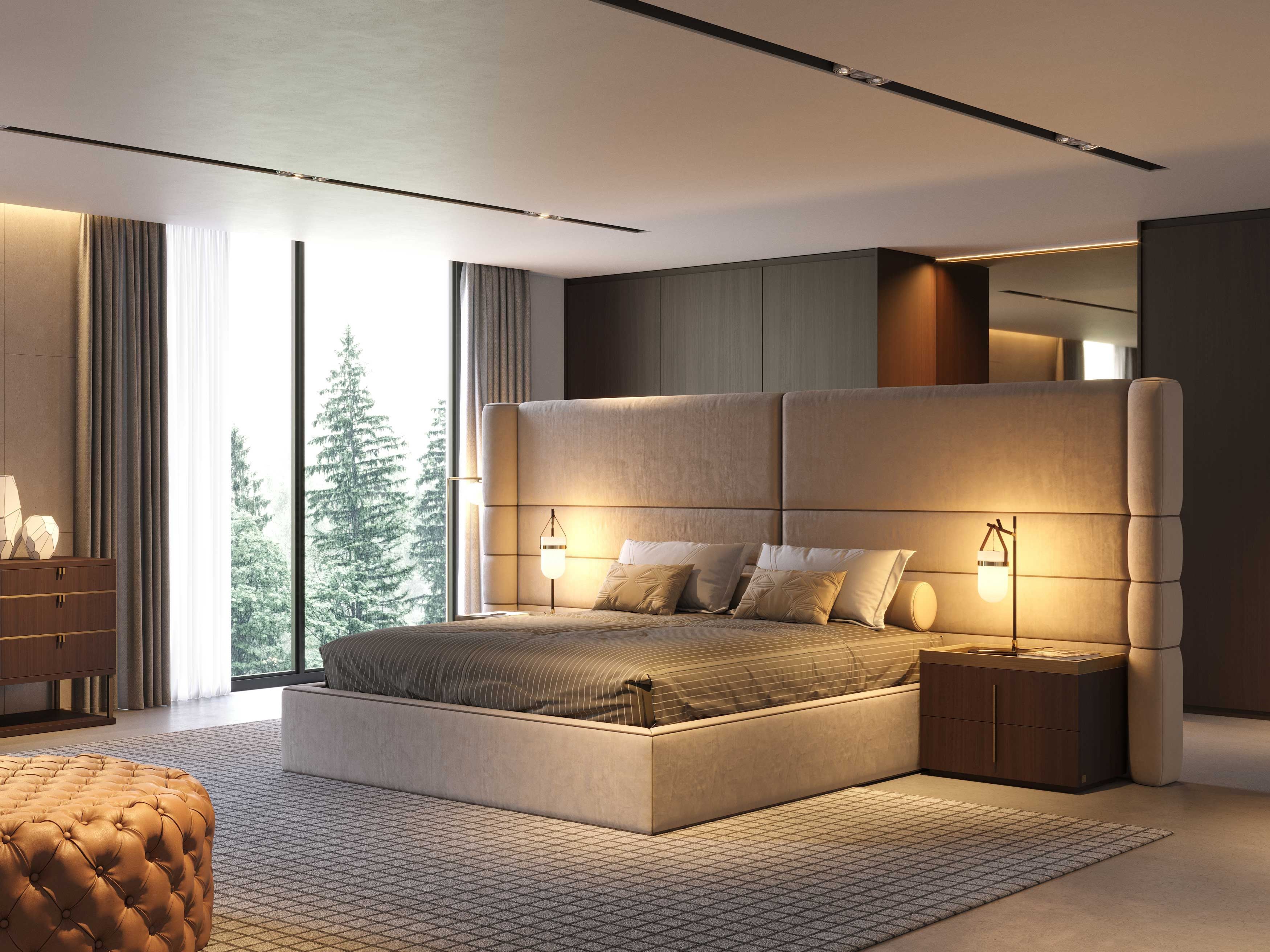 Двуспальная кровать из ткани с высоким изголовьем Stylish Club Sublime ARCH-00152816 - Вид №5