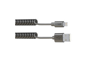 17458290 Кабель USB iPhone5/iPadmini 8pin MFi витой 0,5 m черный, B201, 40662 Interstep