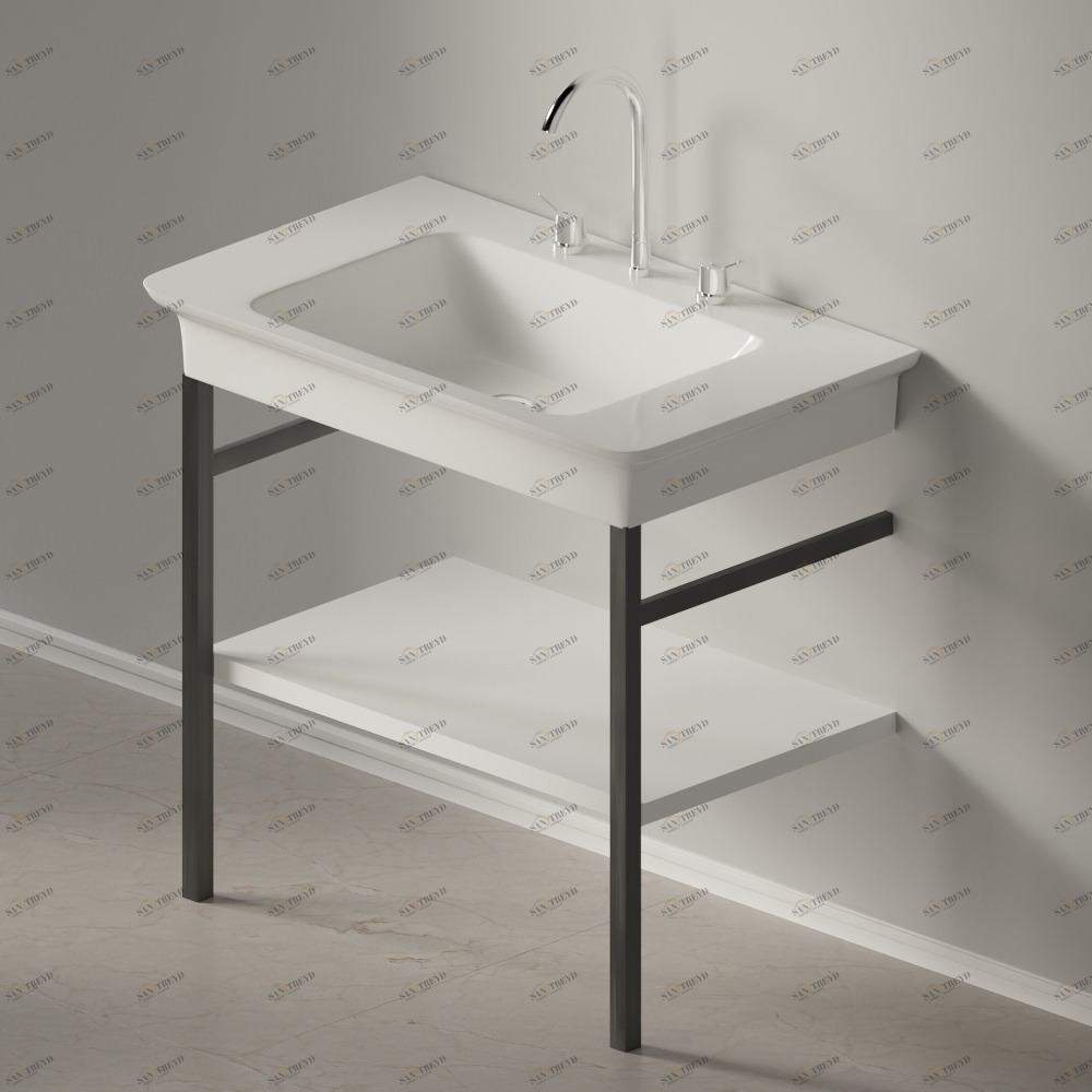 Металлическая консоль для раковины NOVECENTO XL темно-серая матовая Agape ACER1072G