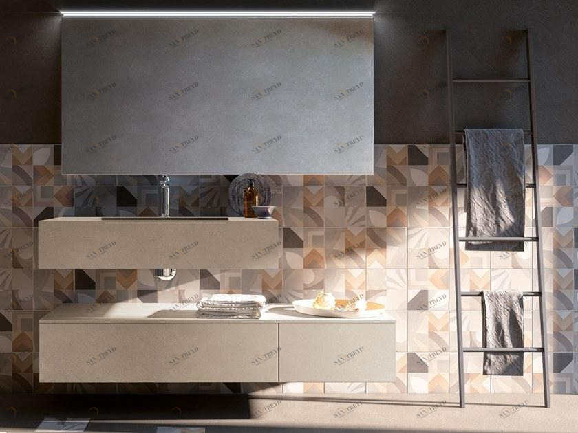 Archeda Подвесная тумба под умывальник из дерева с зеркалом Essenze sun-id-1489837