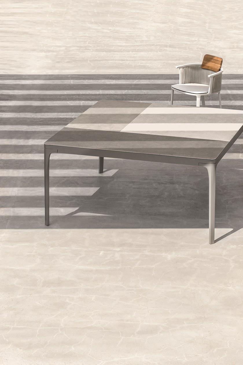 Ethimo Квадратный садовый стол из керамогранита Play Pltqm2_lt - Вид №4