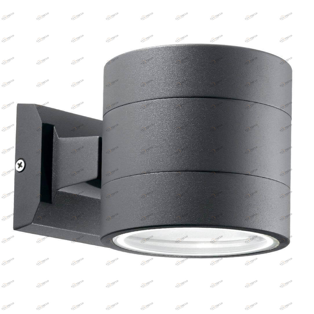 Уличный настенный светильник серый Ideal Lux Snif Ap1 Round Antracite Snif Ap1 Round IDEAL LUX SNIF ANTRACITE 00-3895836 Серый 