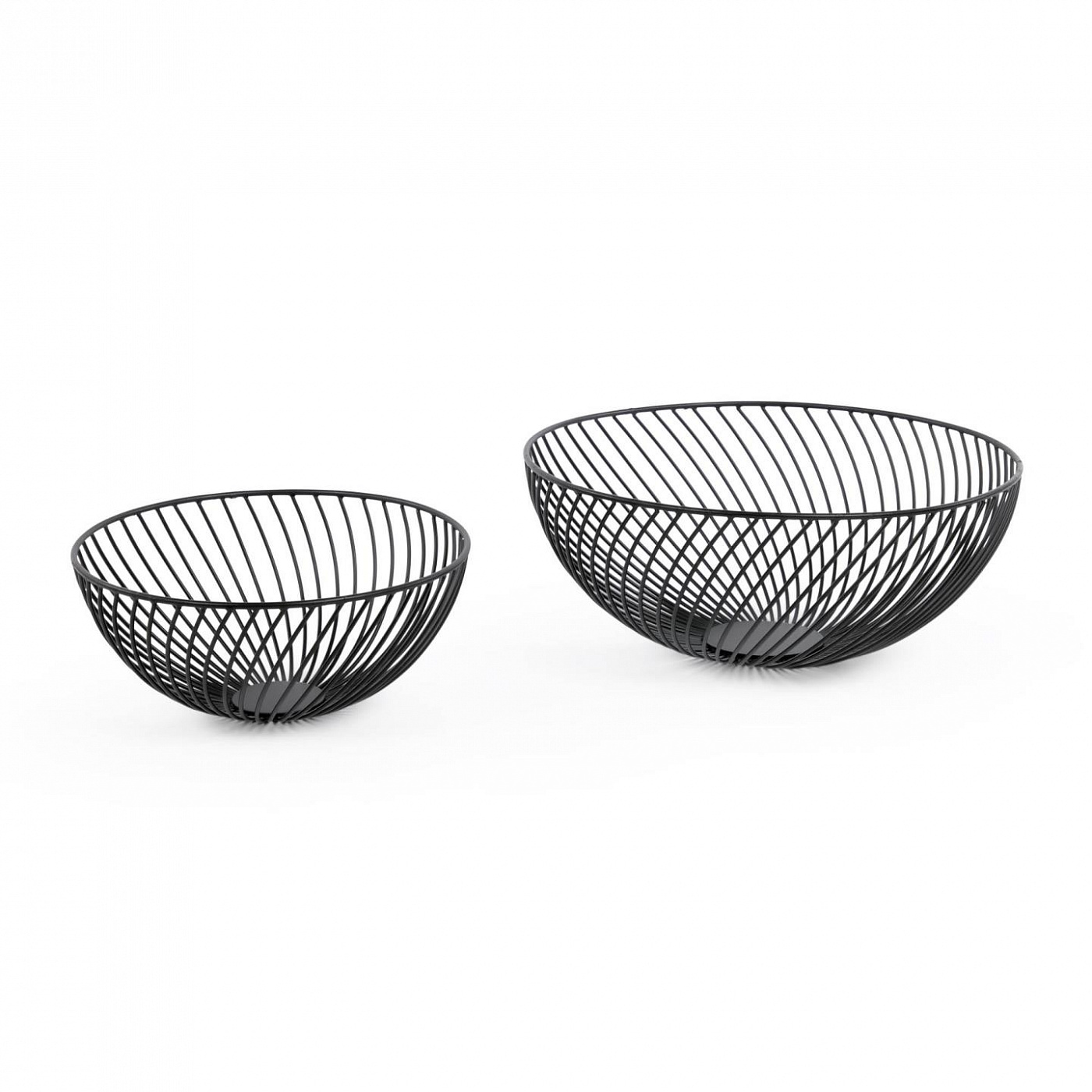 109400 Eluney set of 2 black metal bowls La Forma 