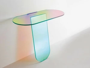 Glas Italia Овальная консоль из хрусталя Shimmer