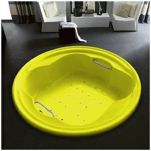 Ванна Gruppo treesse Perla V669C жёлтая с аэромассажем круглая большая свободностоящая