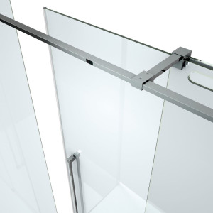 Стальная и стеклянная угловая душевая кабина с раздвижной дверью