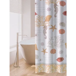 91826852 Шторка для ванной комнаты GINI АС-15-01 180x180см цвет оранжевый/медный STLM-1445650