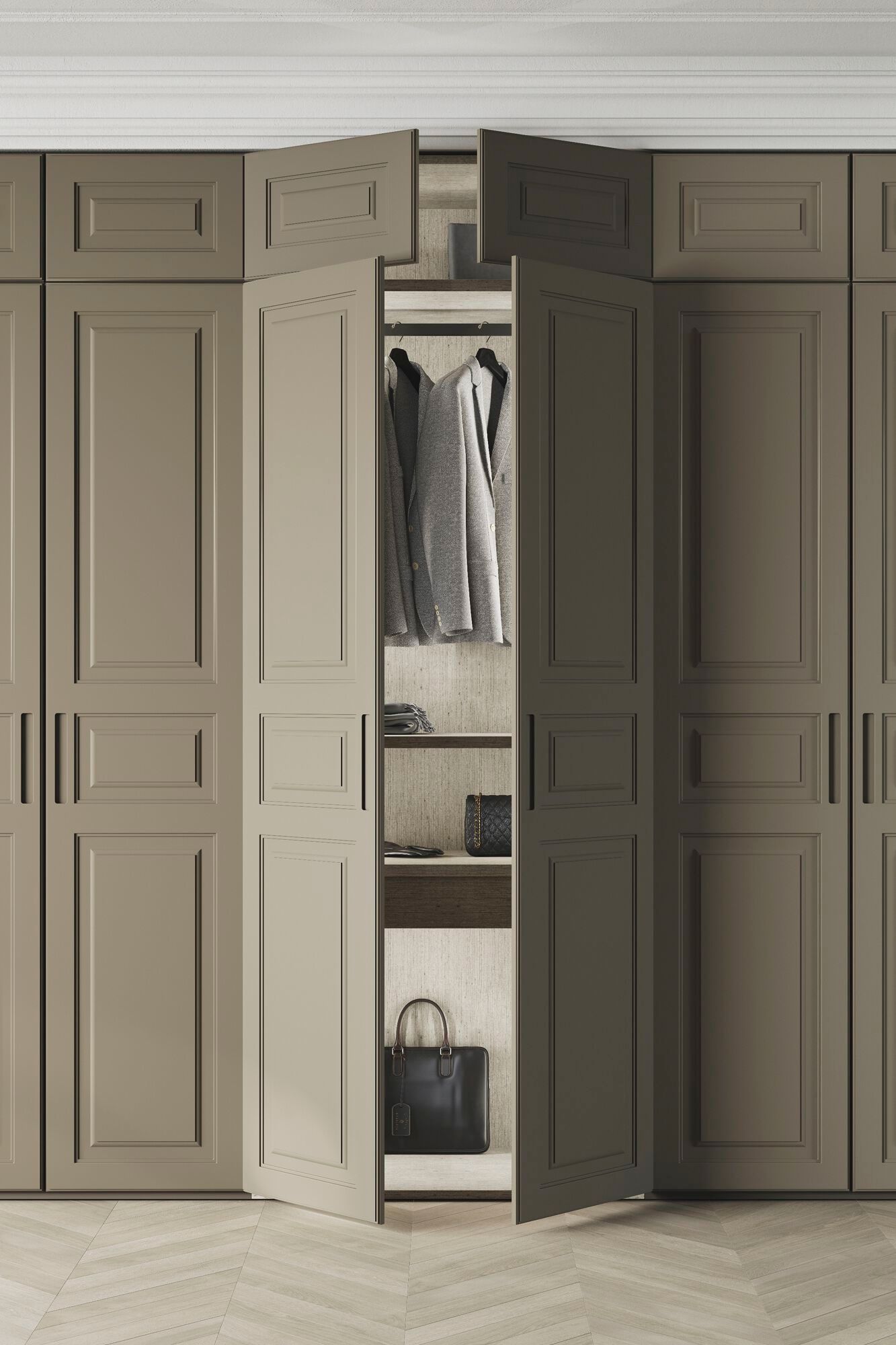 Изготовленный на заказ МДФ секционный шкаф Guzzini & Fontana MADELEINE ARCH-00106287 - Вид №1