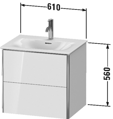 Тумбочка подвесная XSquare #XS4322 610 x 478 мм Duravit XS432200707 - Вид №1