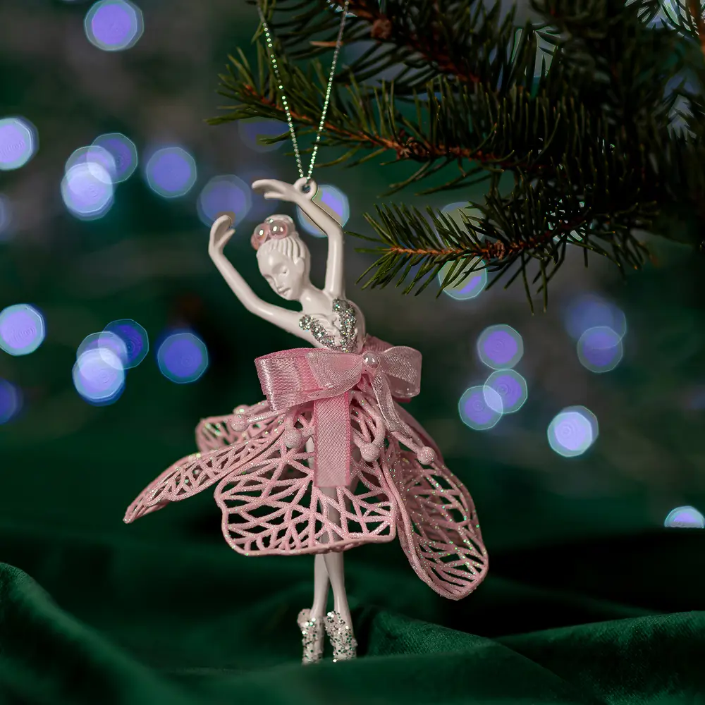84884205 Новогоднее украшение Балерина 15x13 см цвет розовый STLM-1463207 Santreyd 