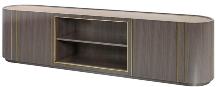 FRATO Низкая деревянная тумба под ТВ с распашными дверцами  Ffu370005aaa  - Вид №1